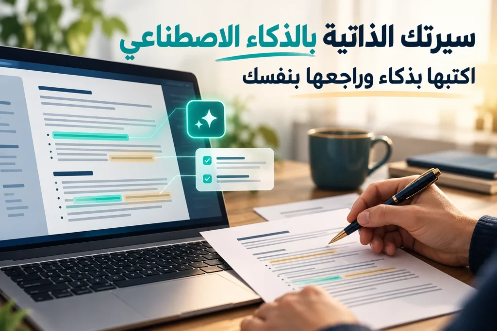 كتابة السيرة الذاتية بمساعدة الذكاء الاصطناعي ومراجعة الاقتراحات يدويًا