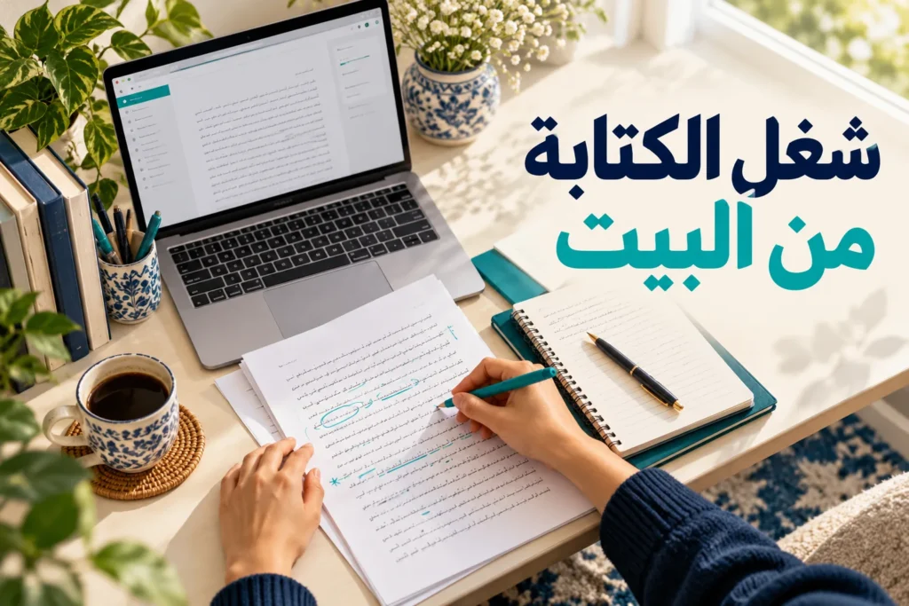شغل كتابة من البيت: كيف تختار الخدمة وتعرض أول نموذج؟